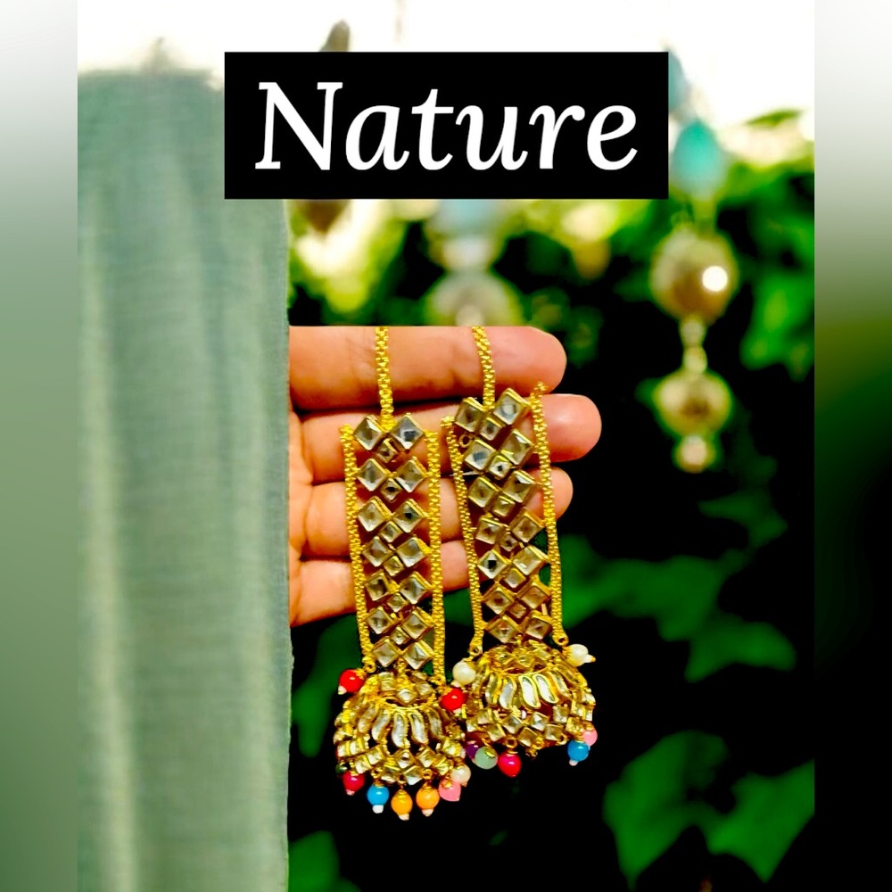 Gold and Multicolor Earrings